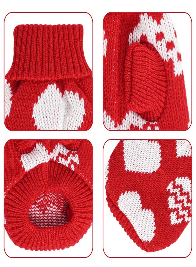 Tongcloud Dog Knitted Sweater Heart Puppy Sweater Christmas Valentine's Day Dog Sweaters Holiday Clothes or Dog Cat Pet Costume - Image 3